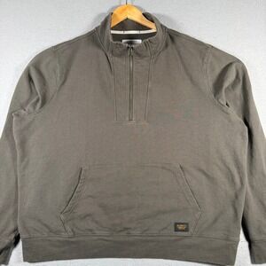 REI Co Op Mens Quarter Zip Pullover Sweatshirt Grey Cotton Size XL Comfort